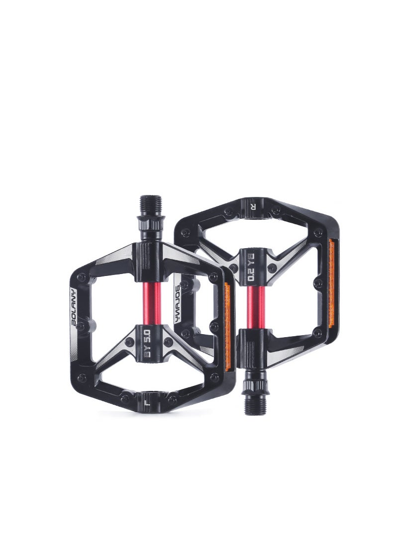 BOLANY MTB Dual Bearing Pedals Anti-Slip Alloy Black