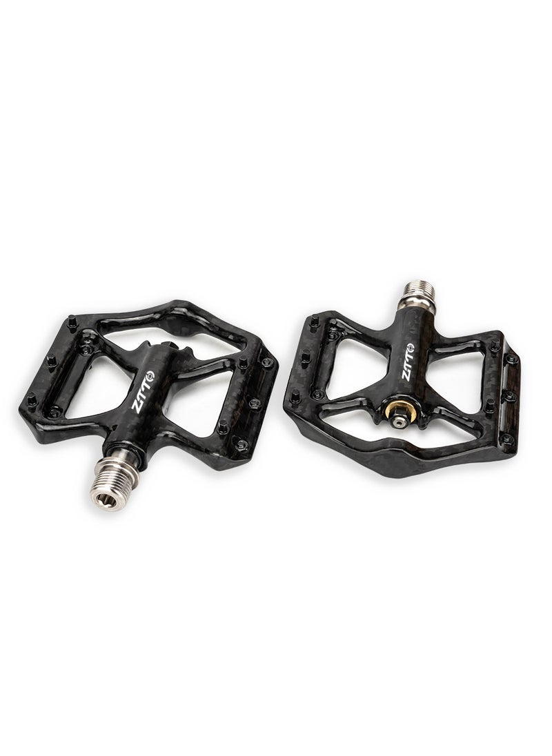 1 x 5 pcs ZTTO Carbon Fiber Folding Pedals for MTB Black