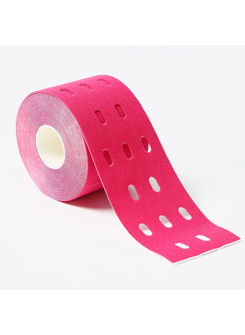 Factory in stock wholesale sports tape 5CM muscle patch muscle effect patch protective elastic bandage perforated tape Pink