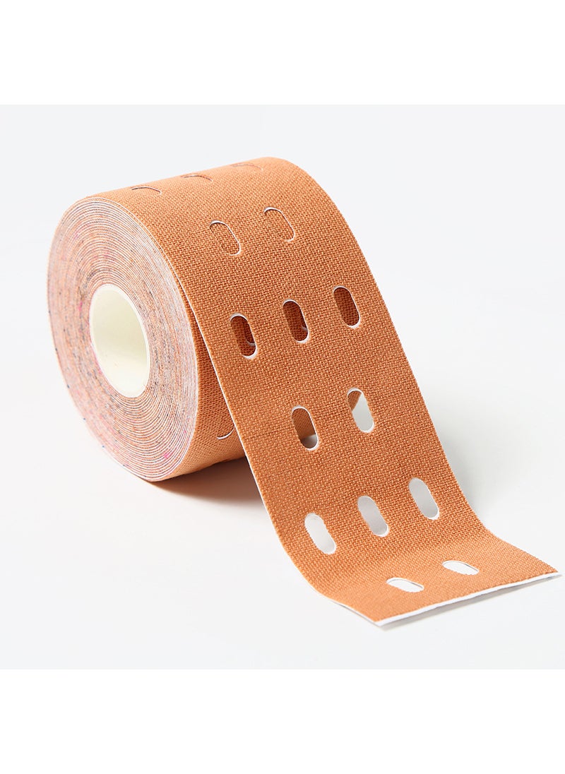 Factory in stock wholesale sports tape 5CM muscle patch muscle effect patch protective elastic bandage perforated tape skin color