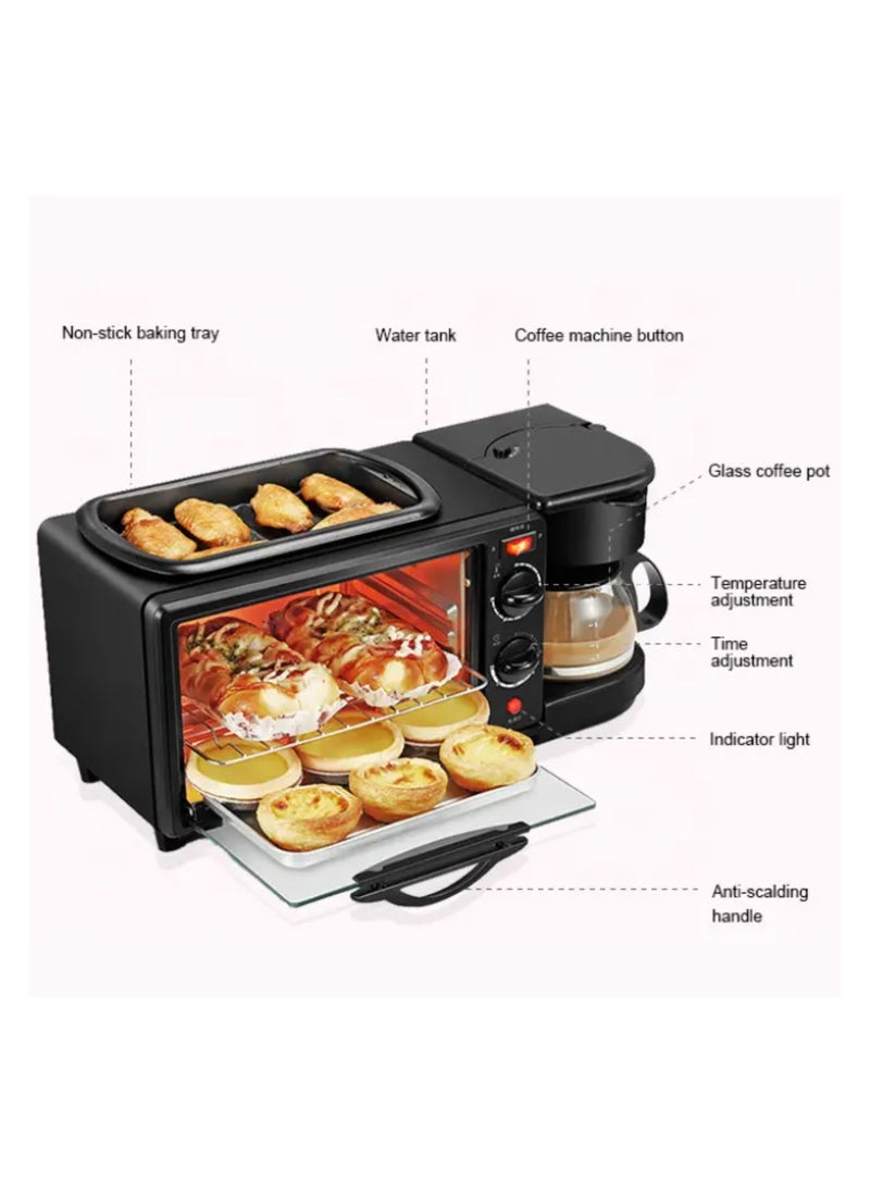 3-in-1 Multifunctional Breakfast Maker With Coffee Pot And Frying Pan & Oven