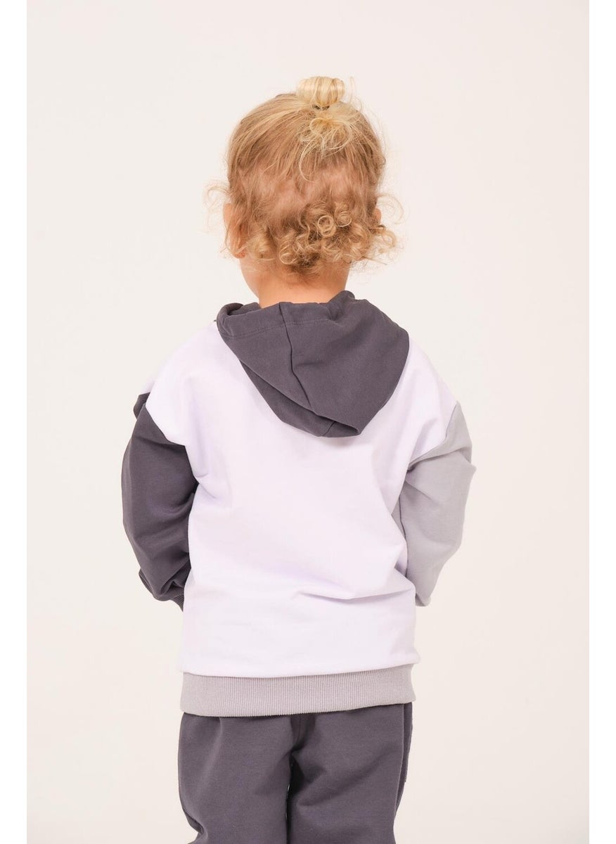 Boy's Hooded Embroidered Sweatshirt - Anthracite