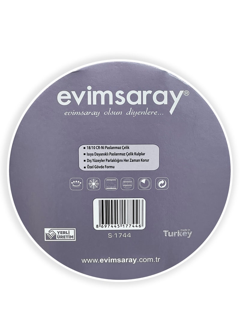 Evimsaray Asude Frypan 24cm Stainless Steel - Silver Color