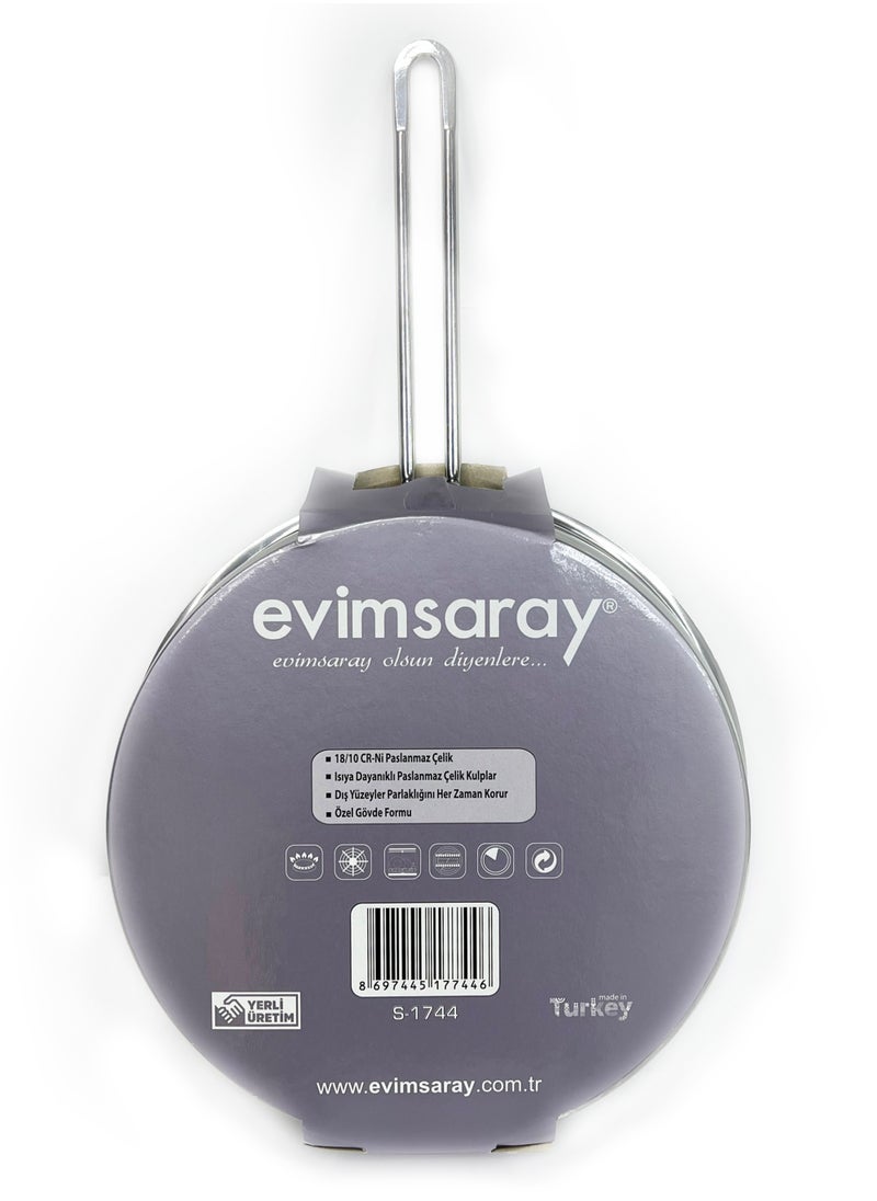 Evimsaray Asude Frypan 24cm Stainless Steel - Silver Color