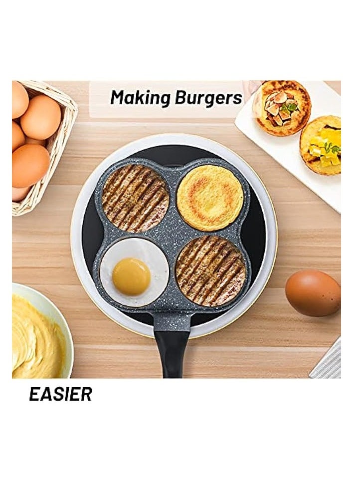 Egg Pan | 4-Cup Nonstick Egg Frying Pan, Easy Clean Egg Cooker Omelet Pan For Breakfast Swedish Pancake, Plett, Crepe Pan Gas Stove and Other Stoves Cookware