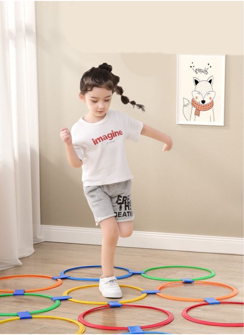 Ring Toss Games Hua Color Jump Ring Hopscotch Toys 38cm, Outdoor Sensory Training Sports Equipment 10pcs