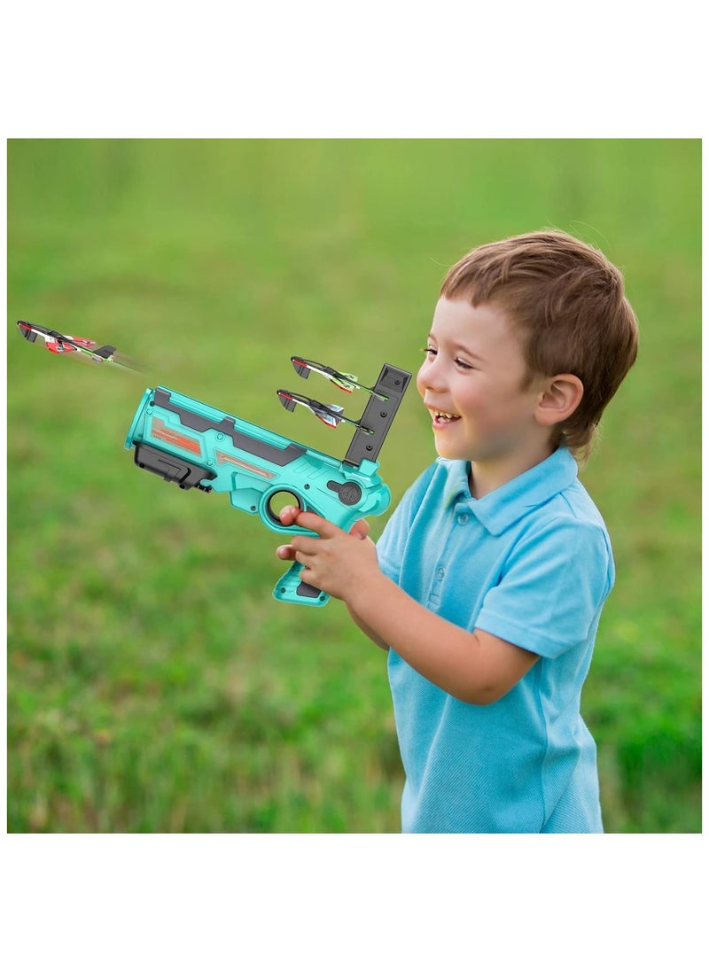 Airplane Toys for 4 5 6 Years Old Boys, Catapult Airplane with 4 pcs Glider Plane,Boys Toys Age 6-8 with One-Click Ejection Airplane Game, Gifts for 4-8 Years Old Boys