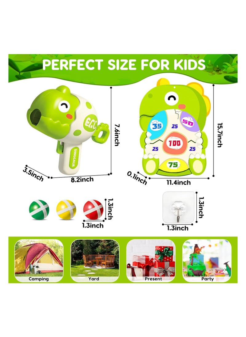 Dinosaur Shooting Games Kids Dart Board with 12 PCS Velcro Sticky Balls Dino Target Toy Guns for Boy u0026 Girl 2-4-6-8 Interactive Indoor Outdoor Toys for 3 + Year Old Birthday Party Gift Ideas