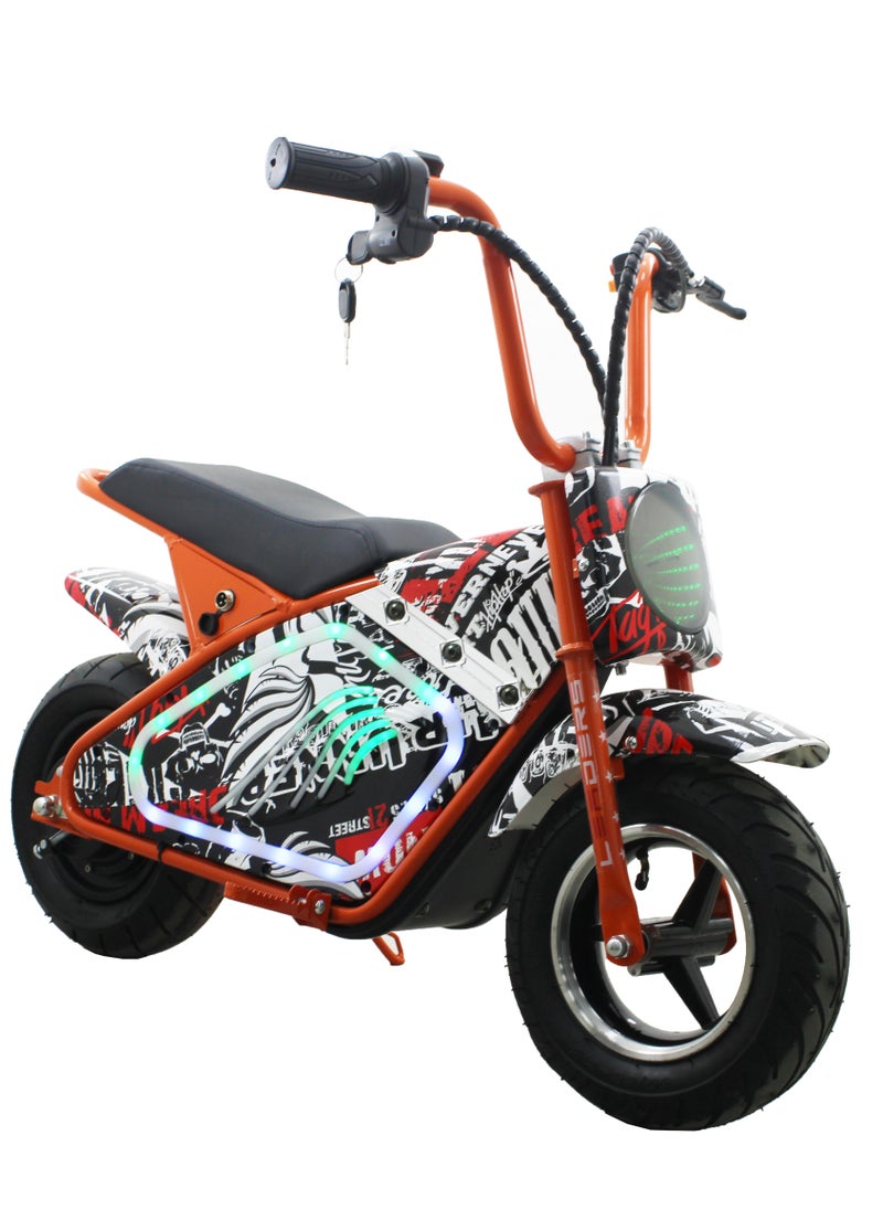 Leaders Kids Electric Motorcycle Dirt Bike with 250W Motor 36V4.4Ah Lithium Battery, 25km/h Speed, 20km Range, LED Dirt Light, 12