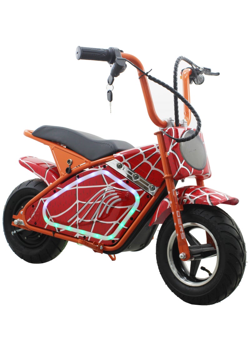 Leaders Kids Electric Motorcycle Dirt Bike with 250W Motor 36V4.4Ah Lithium Battery, 25km/h Speed, 20km Range, LED Dirt Light, 12