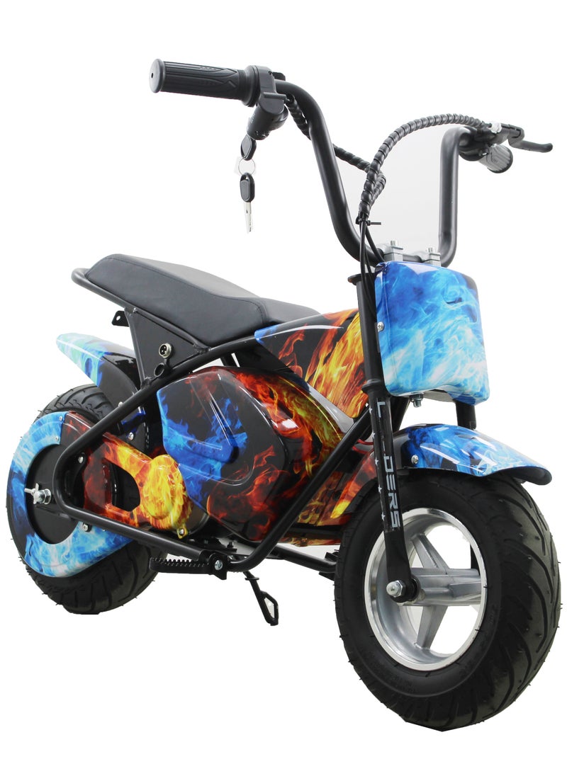 LEADERS Kids Electric Motorcycle Dirt Bike with 250W Motor 24V8A Lead Acid Battery 25km Speed 20km Range LED Dirt Light 12