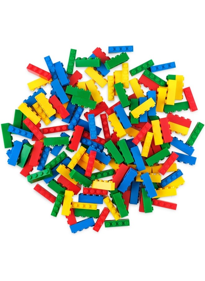 Strictly Briks Classic Bricks Starter Kit, Blue, Green, Red, and Yellow, 144 Pieces, 1x4 Inches, Building Creative Play Set for Ages 3 and Up, 100% Compatible with All Major Brick Brands