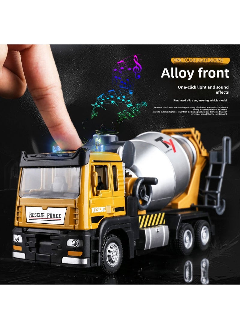 Alloy Engineering Vehicle Toy Model Crane Excavator Sound Light Inertia for Kids Tianying engineering alloy mixer truck