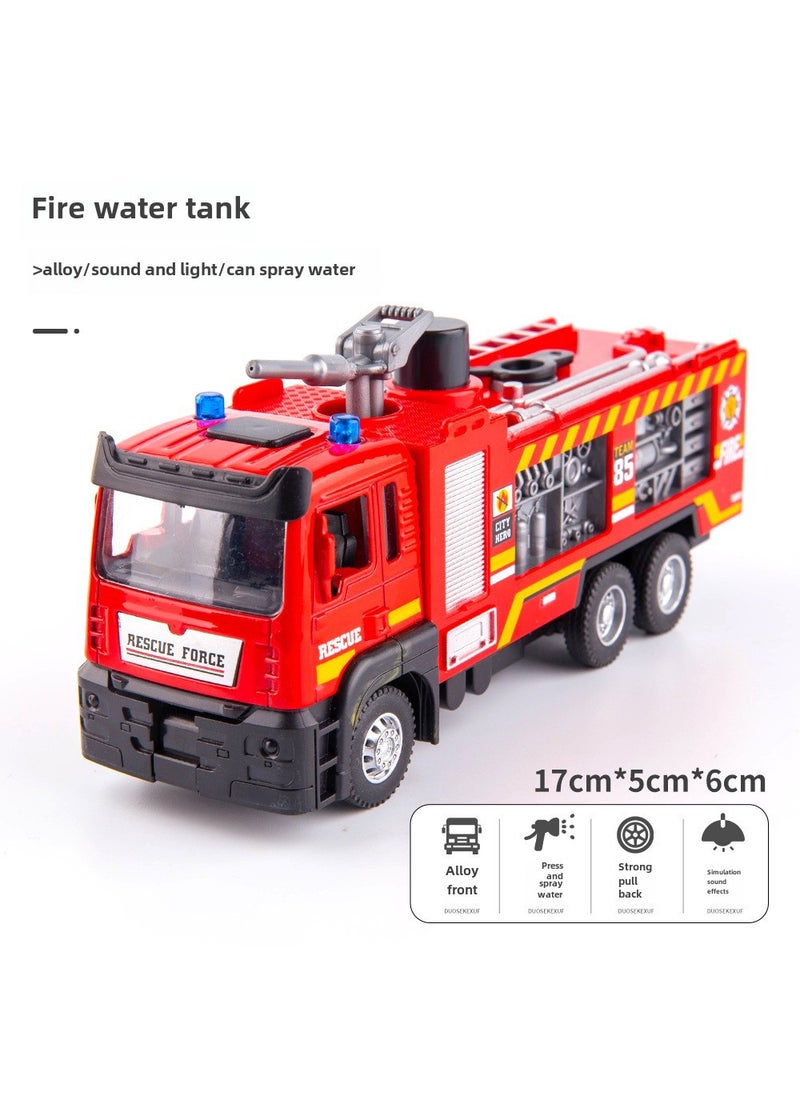 Alloy Engineering Vehicle Toy Model Crane Excavator Sound Light Inertia for Kids Eagle alloy fire water tank