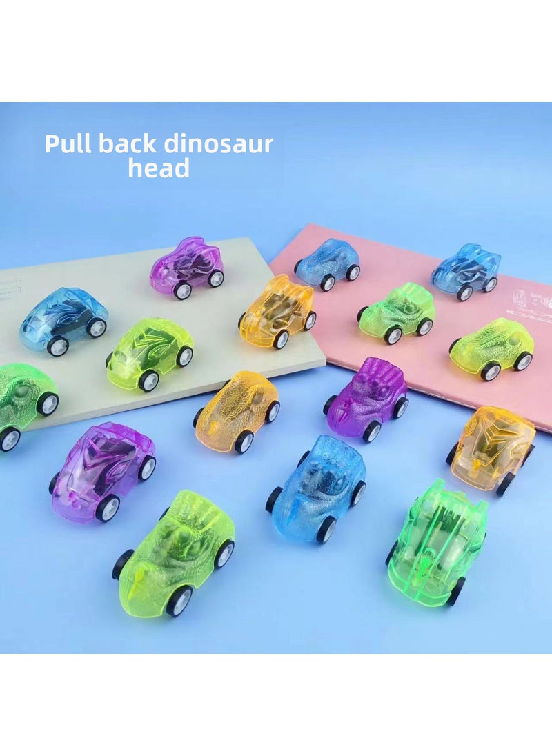 1 x 5 pcs Mini Pull-Back Toy Cars for Kids Transparent Huili Dinosaur Car