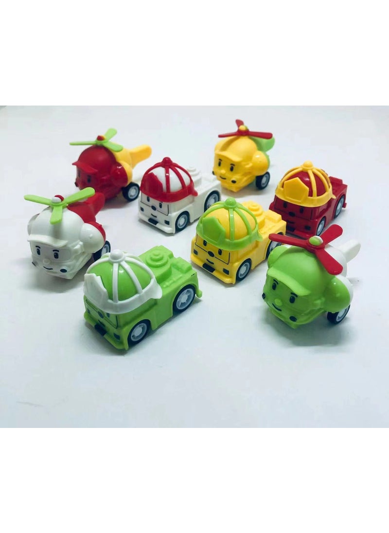 1 x 5 pcs Mini Pull-Back Toy Cars for Kids One hooded flying vehicle mixed