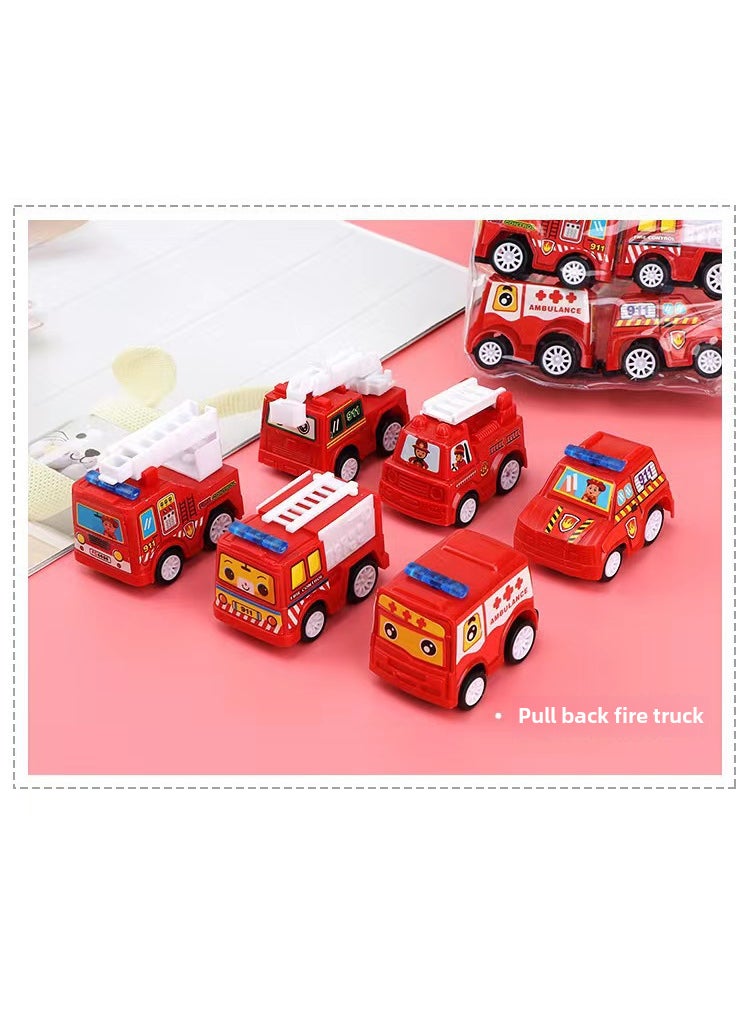 1 x 5 pcs Mini Pull-Back Toy Cars for Kids Huili fire truck