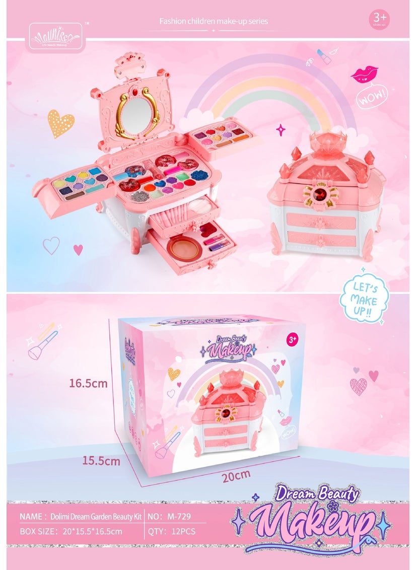 Kids Washable Makeup Toy Set for Princess Roleplay M729 treasure box beauty box