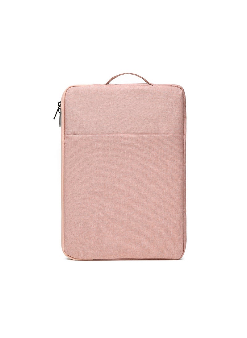 Waterproof Laptop Sleeve Notebook Tablet Case Pink + handle