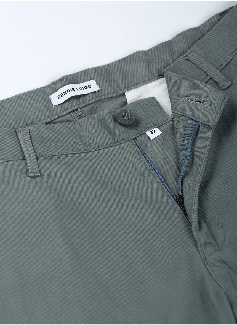 Aqua Tapered Fit Men's Chinos - 100% Cotton, Mid-Rise, Button & Zip Closure,