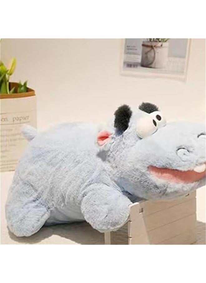 Cute Plushie, Stuffed Doll, Collectible Soft Animal, Hugging Hippo Pillow, Giftable Adorable Desk Decor Plush Toys Unique Hippo Stuffed Animals for Kids, 15.75in