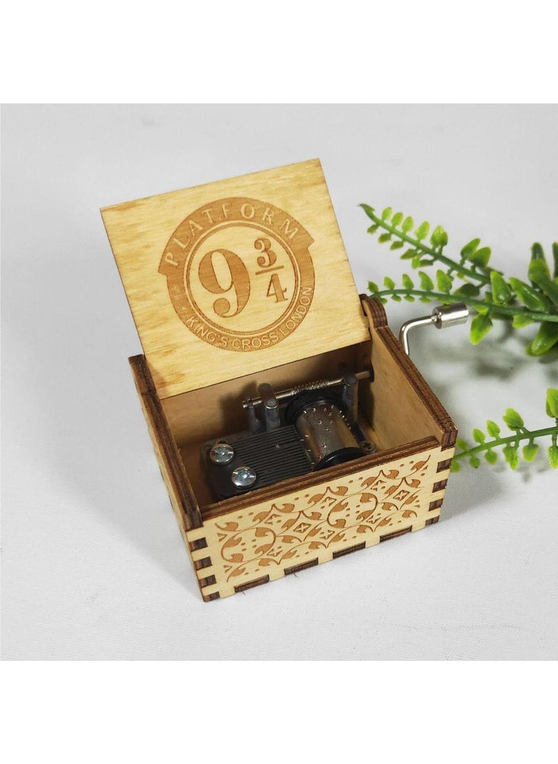 Harry Potter Hand-cranked Music Box Wholesale Stall Crafts Ornaments Gift Wooden Carved Painted Music Box Wood 934 Harry Potter