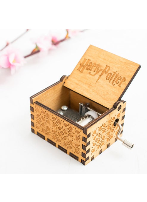 Harry Potter Hand-cranked Music Box Wholesale Stall Crafts Ornaments Gift Wooden Carved Painted Music Box Wood Harry Potter