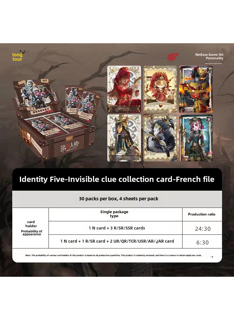 1 x 5 pcs Identity V Anime Game Collector Cards [Card Tour] Fifth Personality-Secret Clue Collection Library (Retail Price 2 yuan)