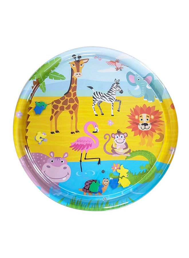 Inflatable Water Mattress Splash Play Mat Tummy Time（100*100cm Animal）