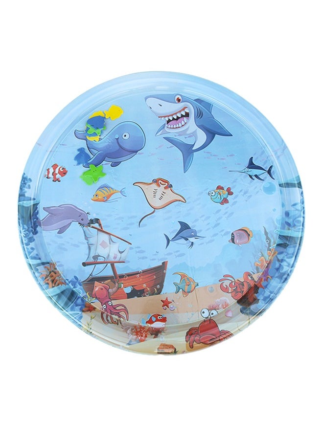 Inflatable Water Mattress Splash Play Mat Tummy Time（65*65cm B Sharks）