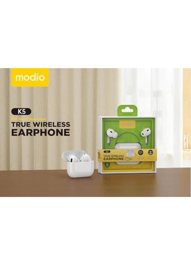 True Wireless Earphones – Premium Sound, Comfortable Fit, with Free Case (White)