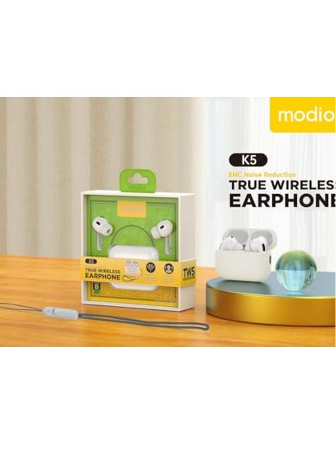 True Wireless Earphones – Premium Sound, Comfortable Fit, with Free Case (White)