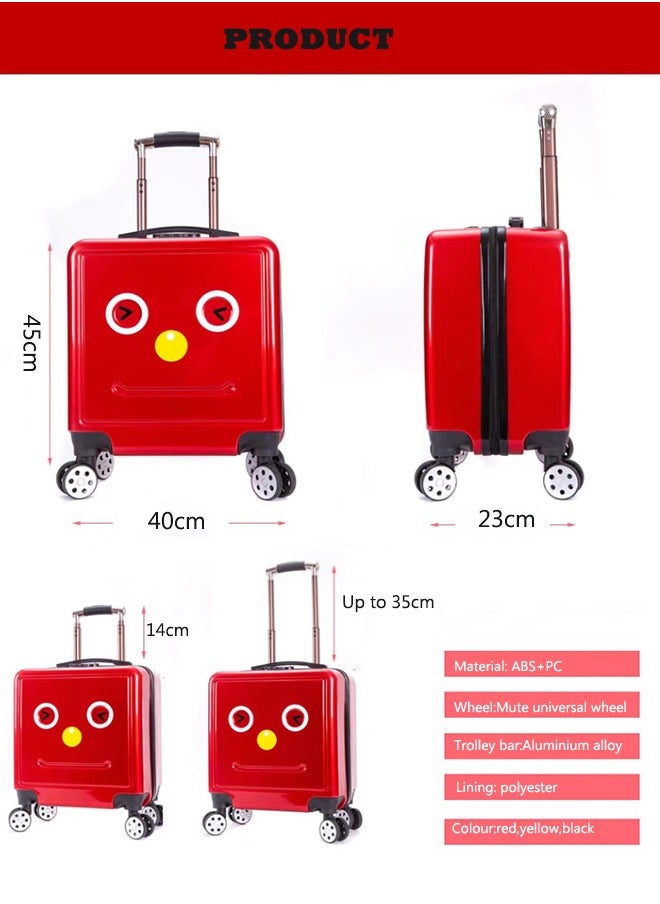 Kids Trolley Cartoon Luggage 20 inch Children Portable Rolling Suitcase Carry-On Travel Trolley Case for Boys and Girls(Rose Red Rabbit 20Inch)