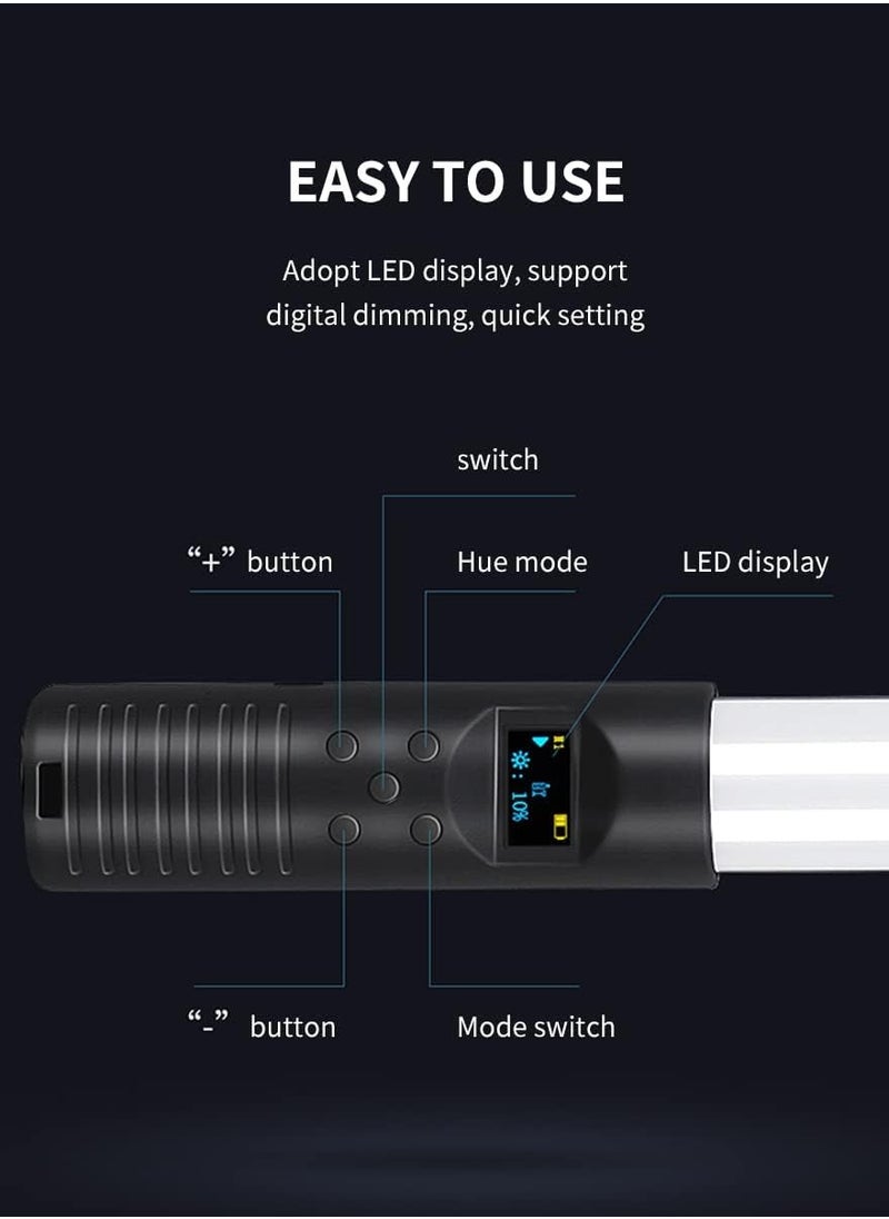 Handheld LED Light Stick, 7 Colors & 10 Modes Portable Photography Video Light Wand for Filming, Parties, Battery Powered Lighting Tube with Wireless Remote Control