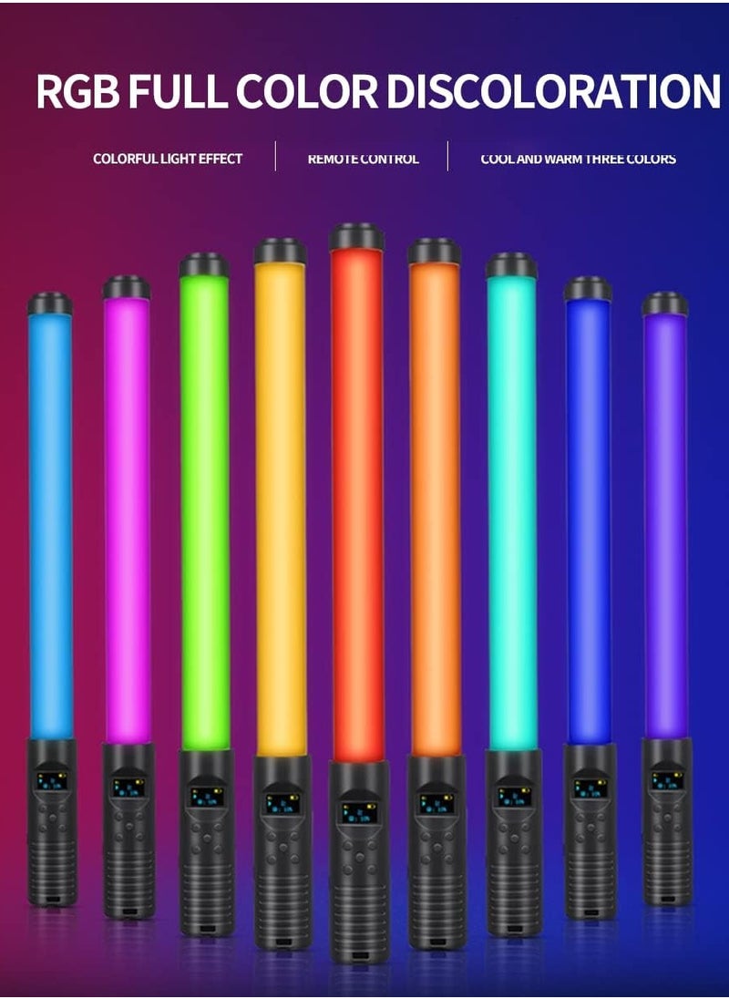 Handheld LED Light Stick, 7 Colors & 10 Modes Portable Photography Video Light Wand for Filming, Parties, Battery Powered Lighting Tube with Wireless Remote Control
