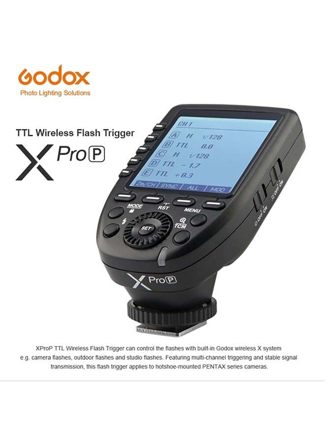 Godox Xpro-P TTL Wireless Flash Trigger with 1/8000s HSS, 5 Group 4 Fuction Button for Pentax K-1, 645Z, K70, K50, KP, K-S2, K-3 II Digital Cameras