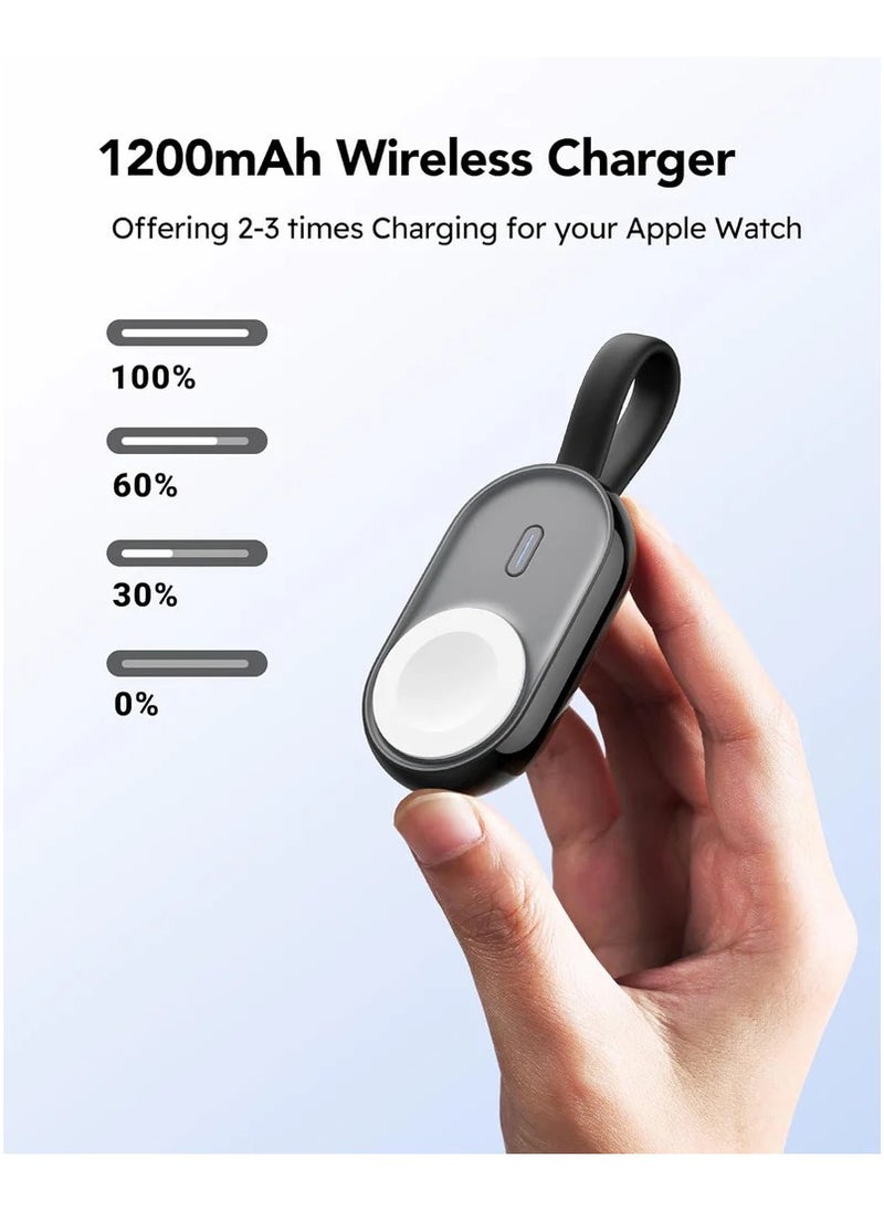 VEGER Portable Apple Watch Charger, 1200mAh 2.5W Fast Charging Portable iWatch Charger Power Bank