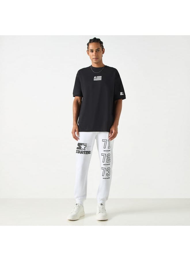 Starter Logo Embossed Flexi Waist Relaxed Fit Joggers with Drawstring Closure