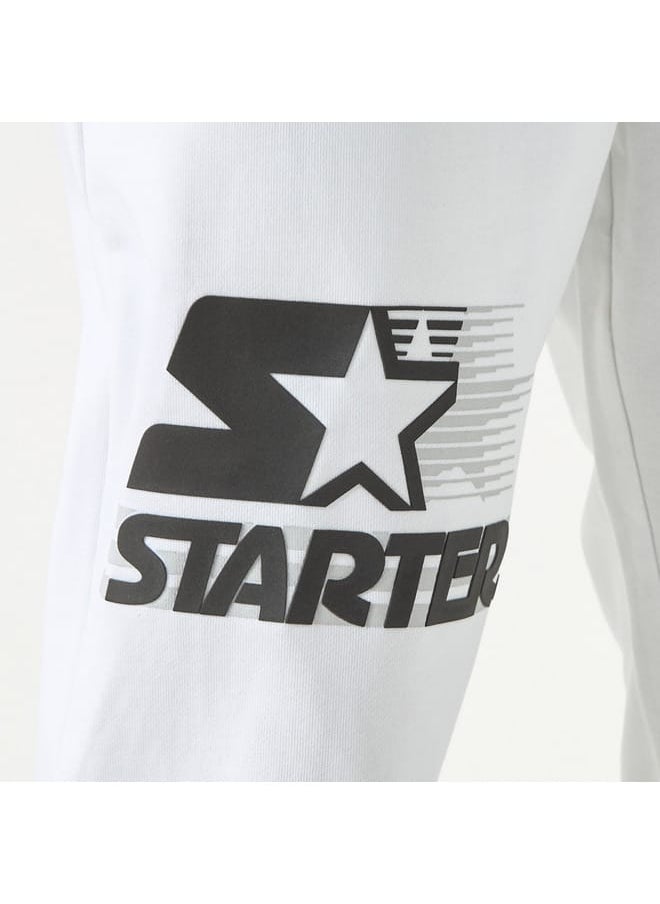 Starter Logo Embossed Flexi Waist Relaxed Fit Joggers with Drawstring Closure