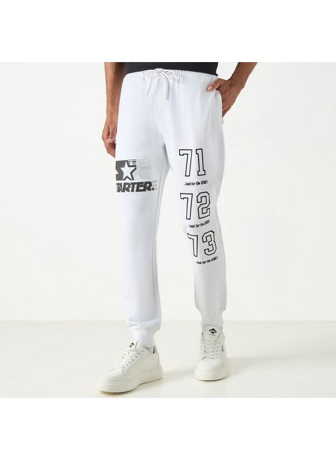 Starter Logo Embossed Flexi Waist Relaxed Fit Joggers with Drawstring Closure