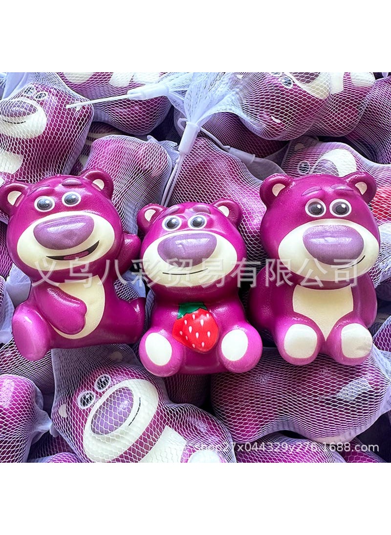 1 x 5 pcs Sanrio Squishy Stress Relief Slow Rebound Toy Grass plum bear mixed hair 8cm [mesh bag]