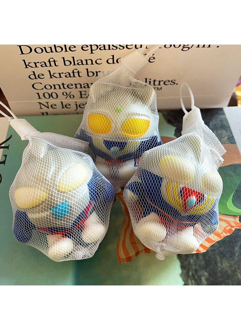 1 x 5 pcs Sanrio Squishy Stress Relief Slow Rebound Toy Ultra superman mixed hair 8cm [mesh bag]