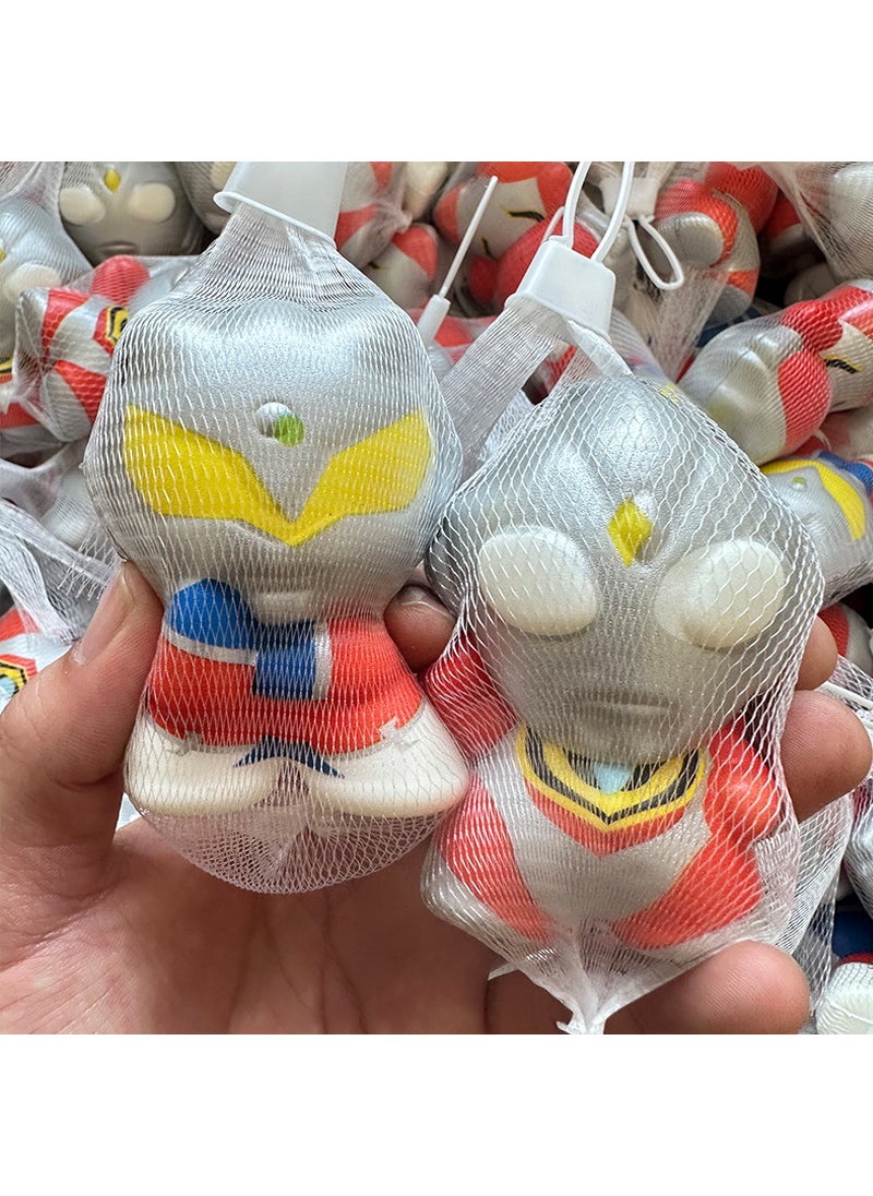 1 x 5 pcs Sanrio Squishy Stress Relief Slow Rebound Toy New Ott Superman Mixed Hair 8CM [Net Bag