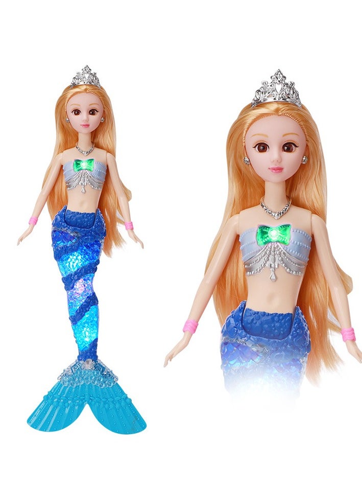 New Children's Mermaid Toy Doll Girl Music Glowing Mermaid Princess Set