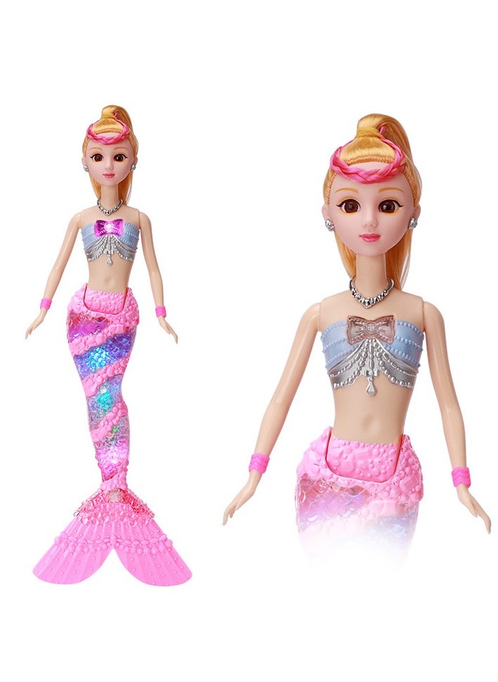 New Children's Mermaid Toy Doll Girl Music Glowing Mermaid Princess Set