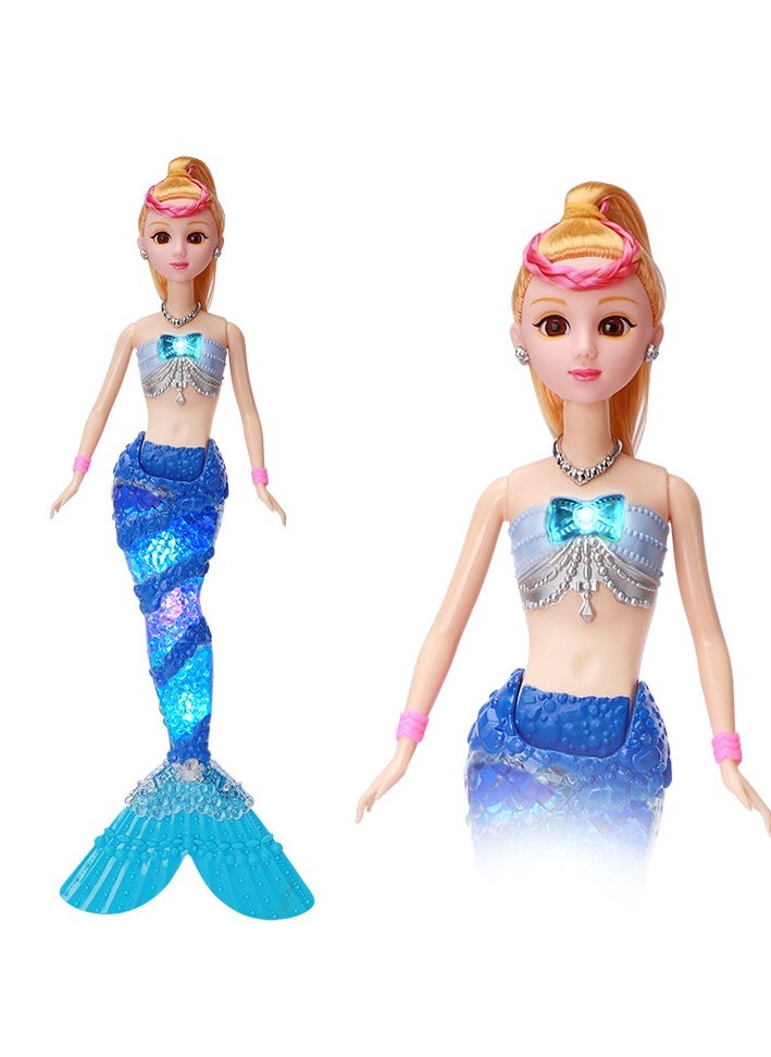 New Children's Mermaid Toy Doll Girl Music Glowing Mermaid Princess Set