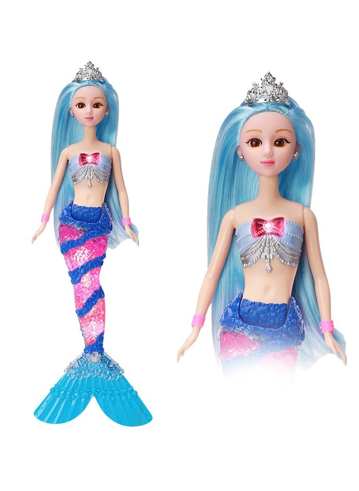 New Children's Mermaid Toy Doll Girl Music Glowing Mermaid Princess Set