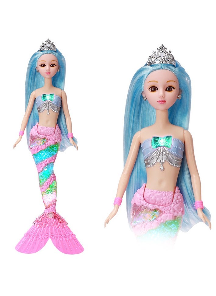 New Children's Mermaid Toy Doll Girl Music Glowing Mermaid Princess Set