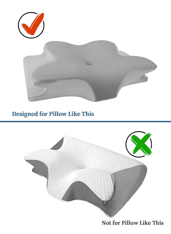 Breathable and Comfortable Zippered Pillowcase for Butterfly-Shaped Cervical Pillow, Ergonomic Design, Easy-to-Clean and Removable Cover, Ideal Fit for 62 x 41 x 13 cm Pillow