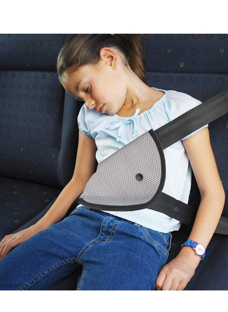 MixColours Seat Belt Adjuster and Pillow with Clip for Kids Travel, Neck Support Headrest Seatbelt Pillow Cover & Seatbelt Adjuster for Child, Car Seat Strap Cushion Pads for Baby Short People Adult